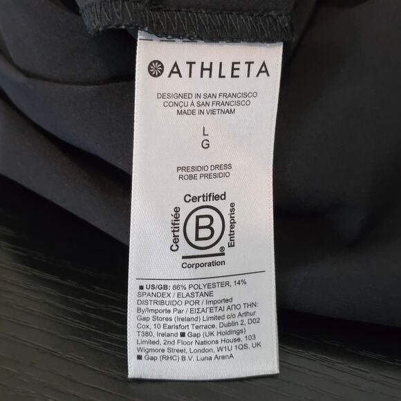 Athleta Sleeveless Racerback Pockets Lightweight High-Low Black Presidio Dress L - Picture 5 of 6